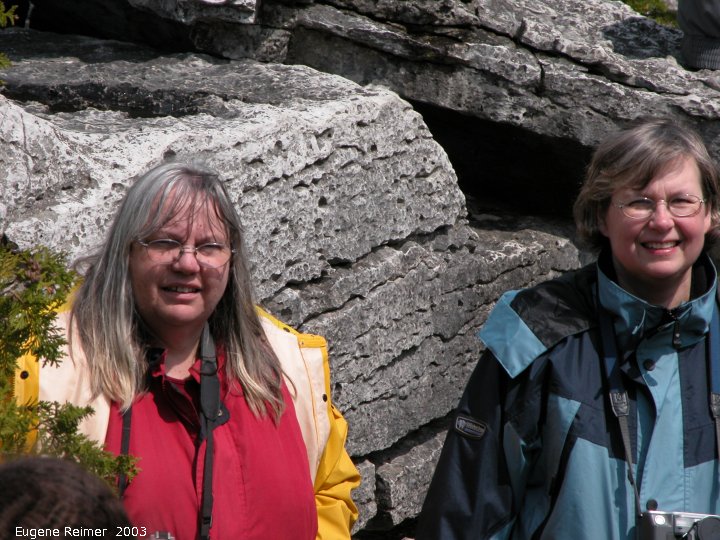 IMG 2003-May31 at Escarpment Hike near CyprusLake ON:  Doris+Peggy