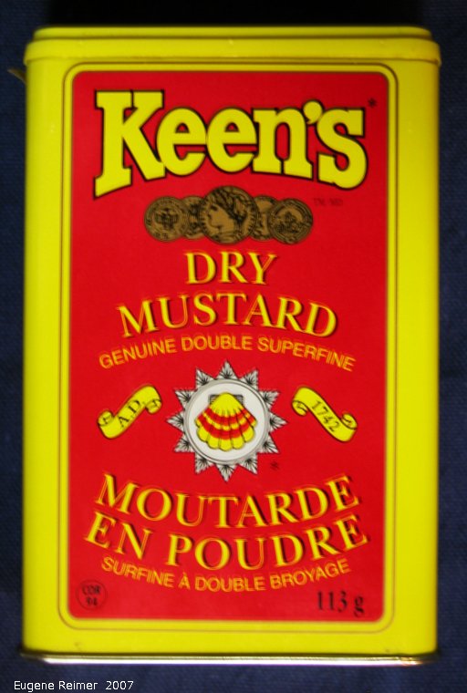 IMG 2007-Apr06 at Doris's (Keen's Mustard tins):  Keens 2007 113g tin front