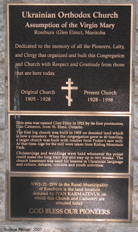 IMG 2007-May27 at GlenElmo-MB near Rossburn:  church St Mary Ukrainian Greek-Orthodox in Glen Elmo-MB near Rossburn sign#4