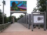 RESPECT: 72 images on 12-foot frames spanning the old railway-bridge