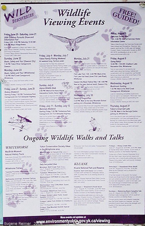 IMG 2008-Jun30 at DempsterHwyInterpretiveCentre:  object Wildlife Viewing Events poster