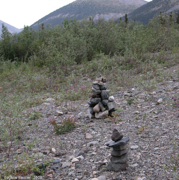 IMG 2008-Jun30 at DempsterHwy next stretch:  object inukshuk pair of
