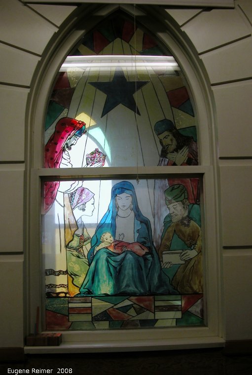IMG 2008-Jul02 at Inuvik:  object stain-glass window in igloo-church