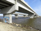 bridge: Lagimodiere Hwy over Red River Floodway from below