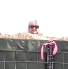 HESCO barrier dike: height is to shoulders of Doris closer