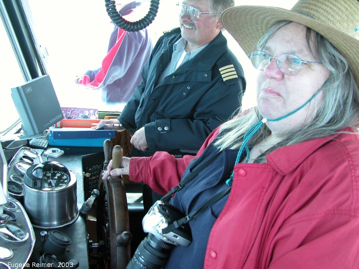 IMG 2003-Jun01 at FlowerpotIsland ON by boat:&nbsp; Doris at the controls