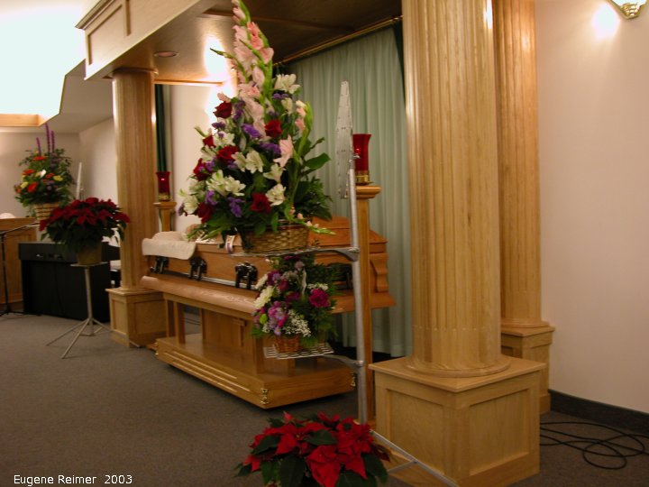IMG 2003-Dec05 at Steinbach:  Taunte Marie funeral from seat