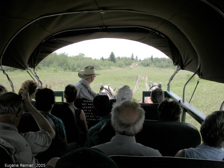 IMG 2005-Jun18 at SpruceWoods WAM/MFA/MMF bus-tour:  horse-drawn-wagon