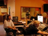 sound-studio: Michael Lloyd + Norman Dugas at the controls; Sam in sound-isolated room