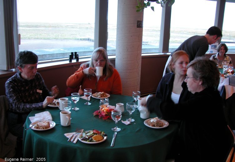 IMG 2005-Sep29 at OakHammockMarsh Migration-Dinner:  Iris+Doris+Ellen+Peggy at dinner