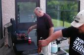 Reimer-gathering-2006: barbecueing farmer sausage