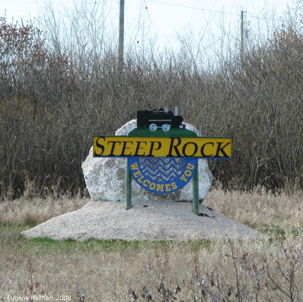 IMG 2008-May17 at Steeprock MB:  sign Steep Rock welcomes you