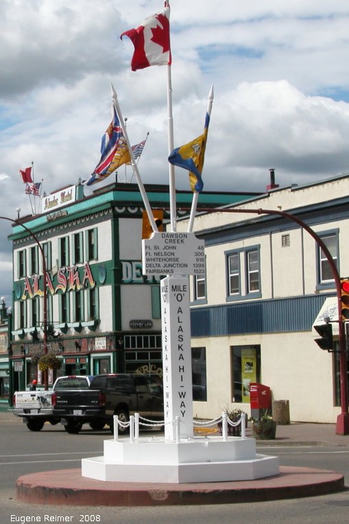 IMG 2008-Jun26 at DawsonCreek BC:&nbsp; sign mile-zero third
