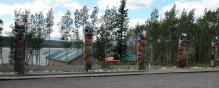 totem-poles: at visitor-centre in Teslin