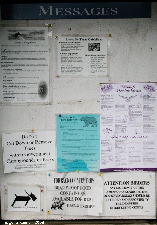IMG 2008-Jun30 at DempsterHwyInterpretiveCentre:&nbsp; sign Message-board at Dempster Interpretive Centre