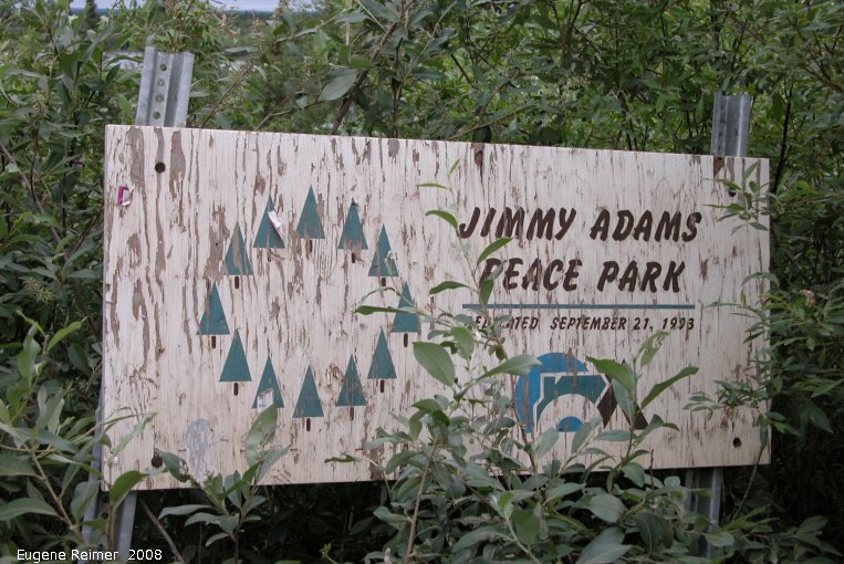 IMG 2008-Jul02 at Inuvik:&nbsp; sign Jimmy Adams Peace Park