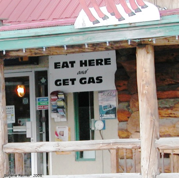 IMG 2008-Jul08 at BeaverCreek-YT:  sign Eat Here and Get Gas