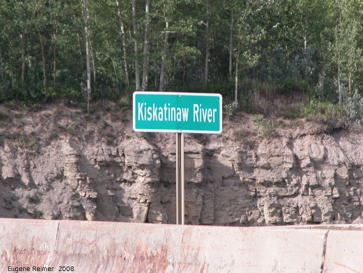 IMG 2008-Jul12 at KiskatinawRiver:  sign at bridge over Kiskatinaw River