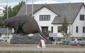 building: Beaverlodge CulturalCentre and Beaver from afar