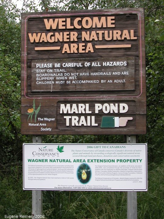 IMG 2008-Jul16 at the WagnerBog near Edmonton:&nbsp; sign Wagner Natural Area by WAN-Society
