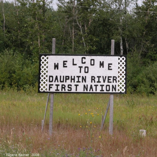 IMG 2008-Aug11 at DauphinRiver:  sign Welcome to Dauphin-River