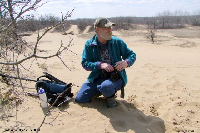 IMG 2009-Apr25 at Portage Sandhills near PortageLaPrairie MB:&nbsp; Will Milne with Portage Sandhills background
