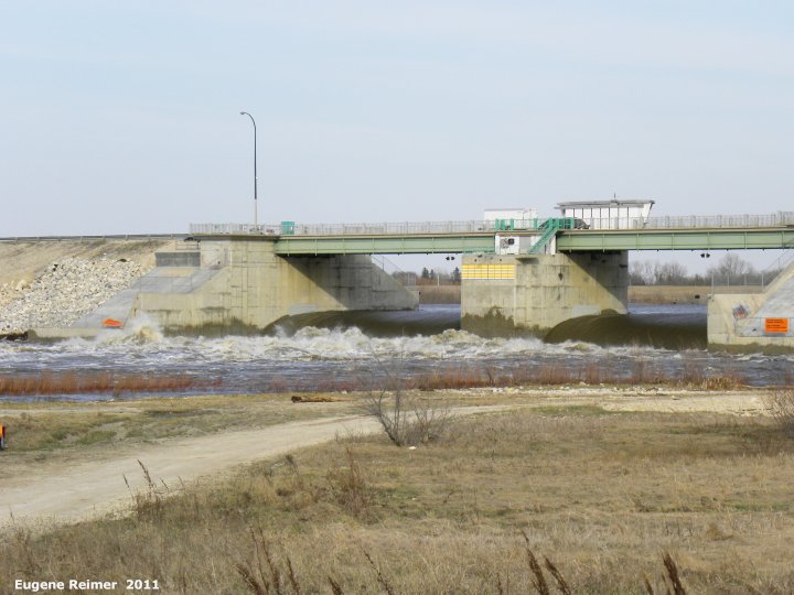 IMG 2011-Apr29 at St-Norbert of Winnipeg:  Floodway gate from West side closer