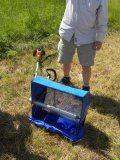 John Morgan: with harvesting machine