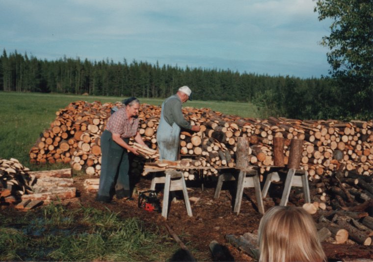 IMG 2006-Jun11 at  h2 Photos collected for the K P L Reimer gathering:  KPL6 11 UncleHenry+AuntTina with firewood 1989jun from:mildred